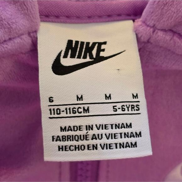 Nike 2pc Lilac Lavender Purple Velour Pants‎ and Hoodie Size 6 New! - Picture 11 of 11